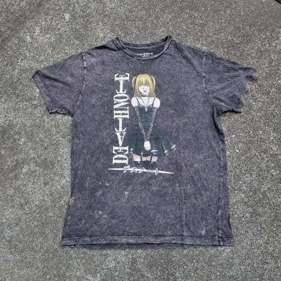 Vtg Y2k Rare DEATH NOTE Misa Amane Graphic Acid Wash Anime Manga T Shirt Lg - Picture 1 of 4